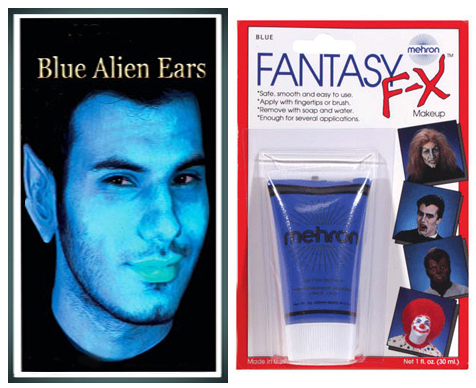 Blue Alien Ears + Blue Make-Up Combo **IN STOCK**
