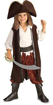 Pirates of Caribbean Child Costume Sizes TODD, S