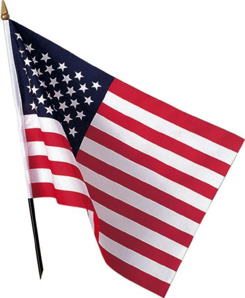 American Flag On Plastic Stick 4in. X 6in. patriotic flag per 24