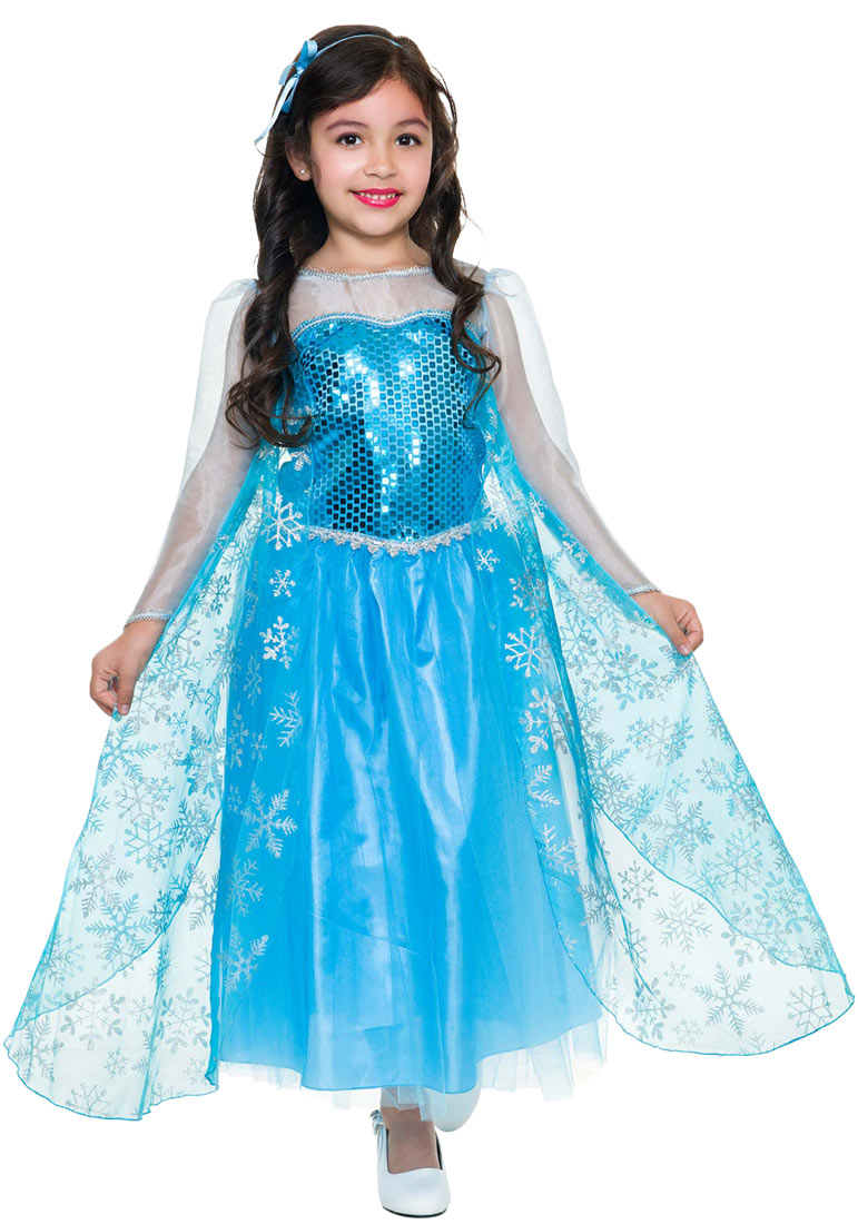 Frozen Elsa Style Ice Queen Girls Deluxe Costume