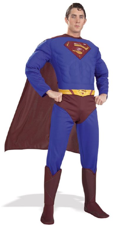 Superman Adult Muscle Chest Costume S, M, L
