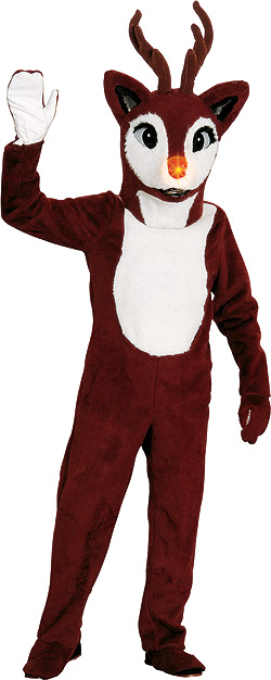 Reindeer Blinking Red Nose Costume STD