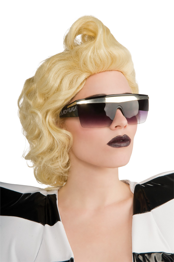 LADY GAGA Black Retro Glasses - Click Image to Close