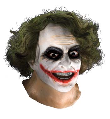 Dark Knight Joker Adult Latex Mask w/hair Heath Ledger