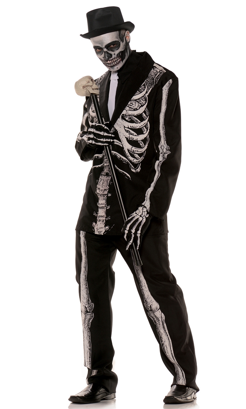 Skeleton Print Halloween Adult Men's Costume STD, XL, XXL
