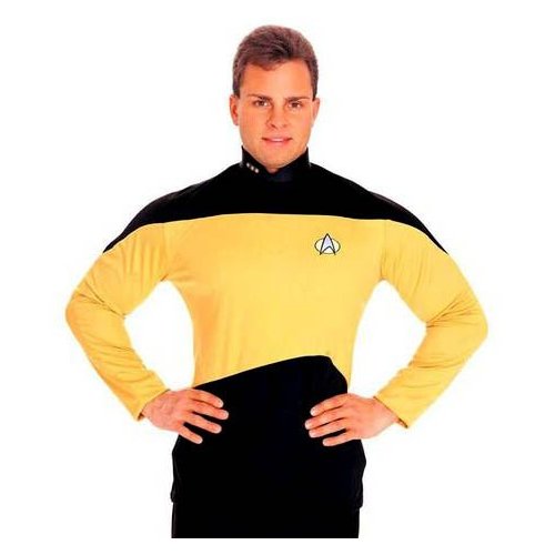 Star Trek The Next Generation Crew Shirt - Gold Size L - Click Image to Close