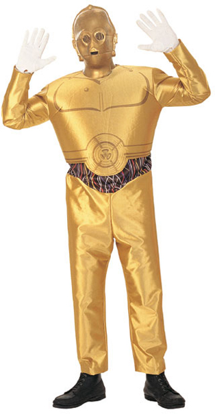 C-3PO Adult Costume Star Wars Size S,M,L - Click Image to Close