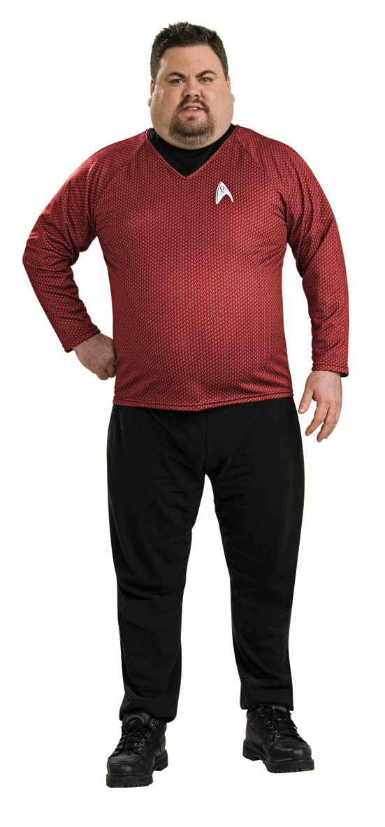 STAR TREK MOVIE Adult Red Deluxe Shirt Plus size - Click Image to Close