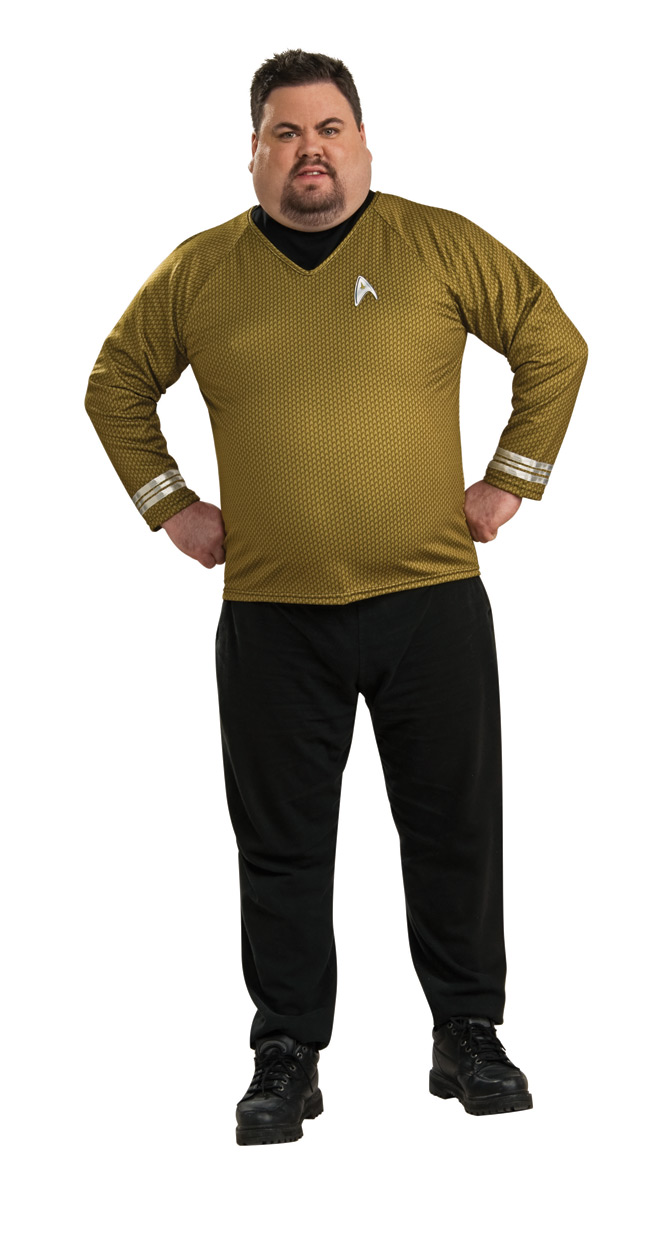 STAR TREK MOVIE Adult Gold Deluxe Shirt Plus size - Click Image to Close