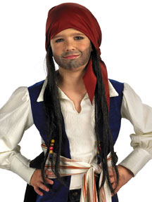 Pirates of the Caribbean Disney Child Bandana w/ Hair