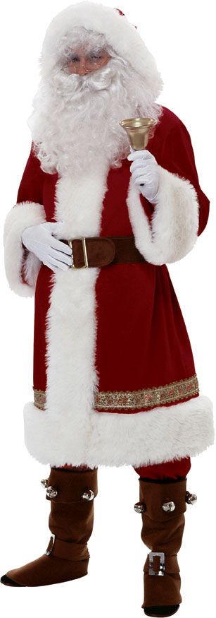 Santa Super Deluxe Old Time Suit with Hood - Click Image to Close