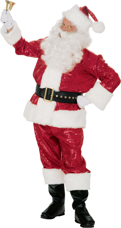 Santa Red Sequin Suit (Eyebrow Whitener NOT Included) - Click Image to Close