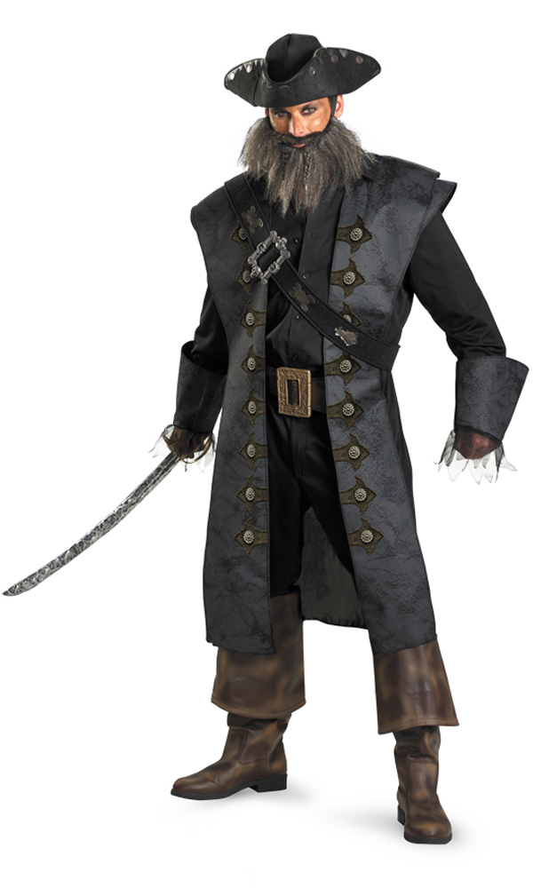 Pirates of the Caribbean Blackbeard Deluxe Adult Costume - Click Image to Close