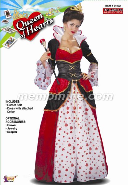 Classic Queen with hearts Adult Costume **In Stock** - Click Image to Close