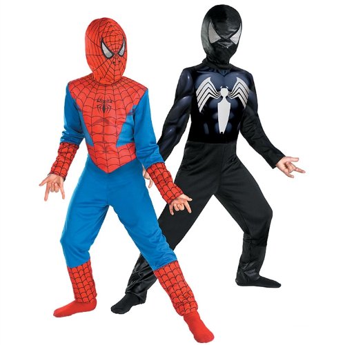 Spider-Man Classic Reversible Red To Black Child Costume S, M - Click Image to Close