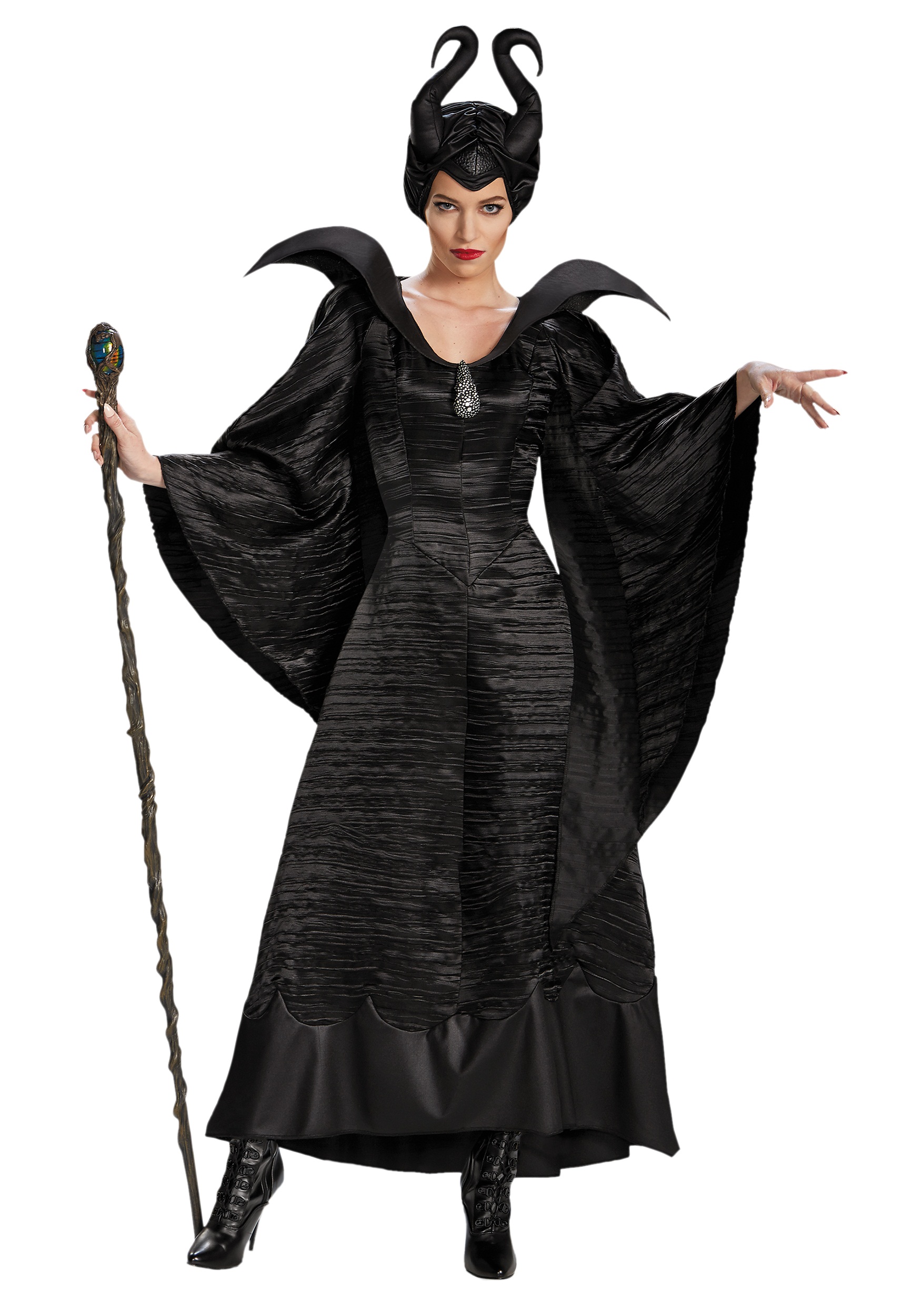 Maleficent Adult Christening Black Gown Deluxe Costume - Click Image to Close