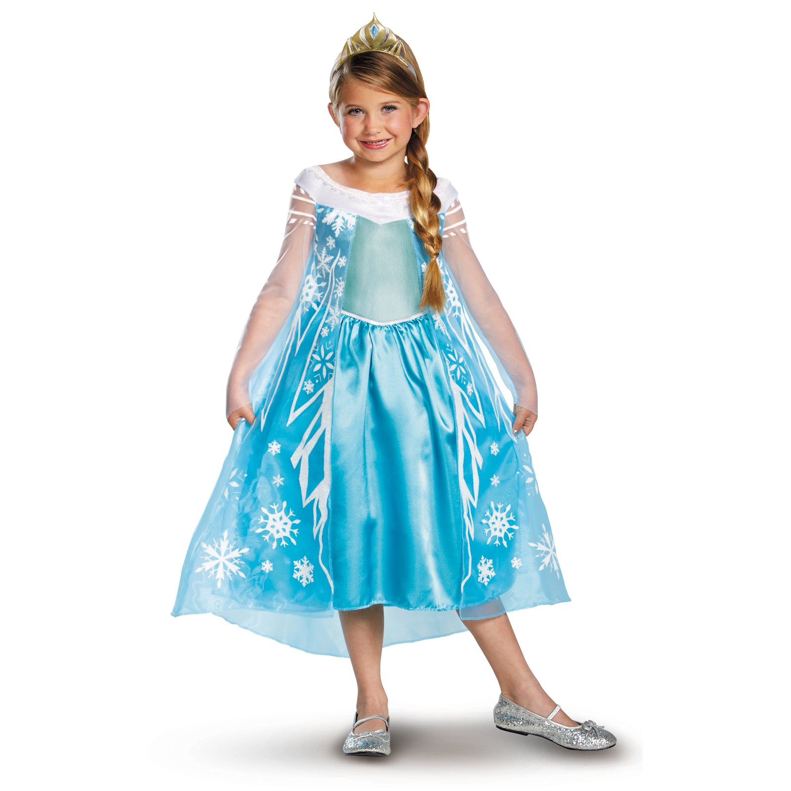 Frozen Elsa Deluxe Girls Costume Size 4-6X - Click Image to Close