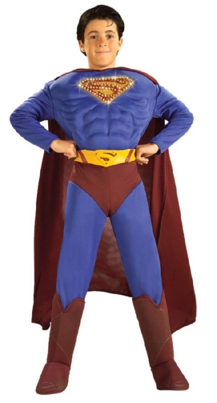 Superman Fiber Optic (Muscle Chest) Child S, M, L - Click Image to Close