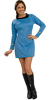 STAR TREK-CLASSIC Adult Deluxe Blue Dress XS, S, M - Click Image to Close