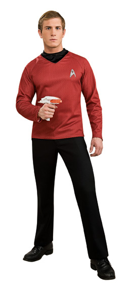 STAR TREK MOVIE Adult Red Deluxe Shirt S-M-L-XL - Click Image to Close