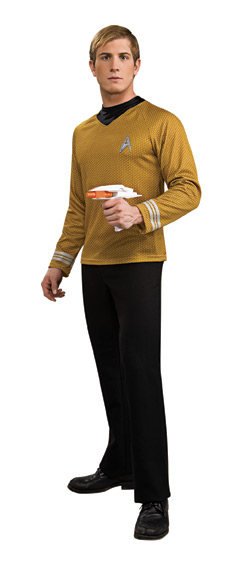 STAR TREK MOVIE Adult Gold Deluxe Shirt S-M-L-XL - Click Image to Close