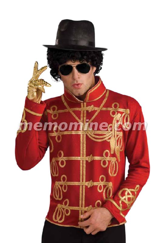 Michael Jackson Adult RED MILITARY Printed JACKET - Click Image to Close