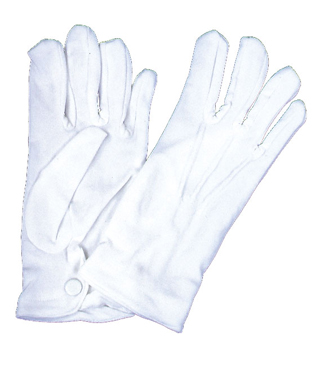 Gloves Men Nylon W Snap White - Click Image to Close