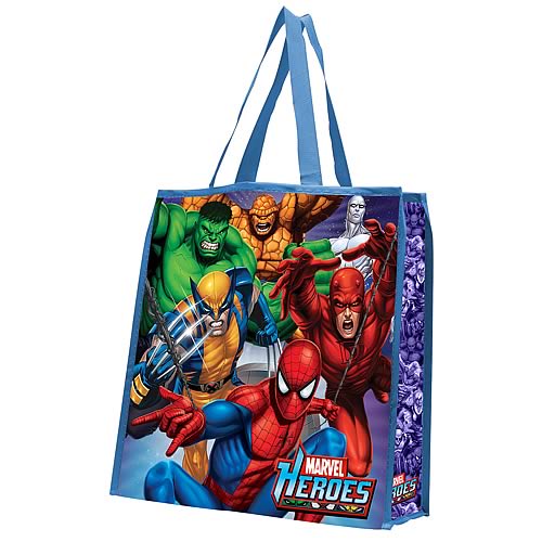 Marvel Heroes Reusable Shopping Tote Bag - Click Image to Close