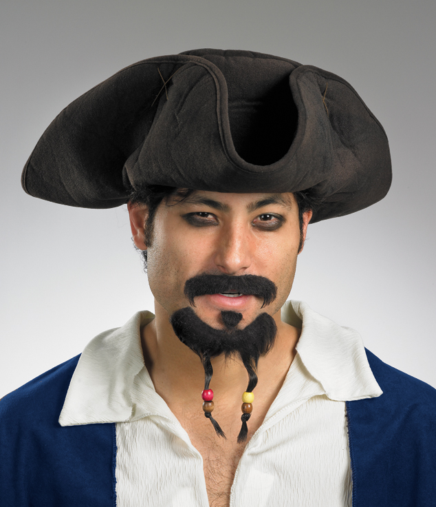Disney Pirate Hat with Mustache and Goatee Adult - Click Image to Close