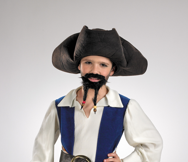 Disney Pirate Hat with Mustache and Goatee Child - Click Image to Close