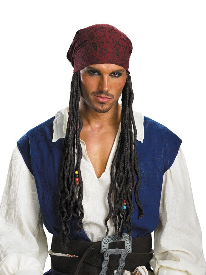 Disney Jack Sparrow Headband with Hair Adult - Click Image to Close