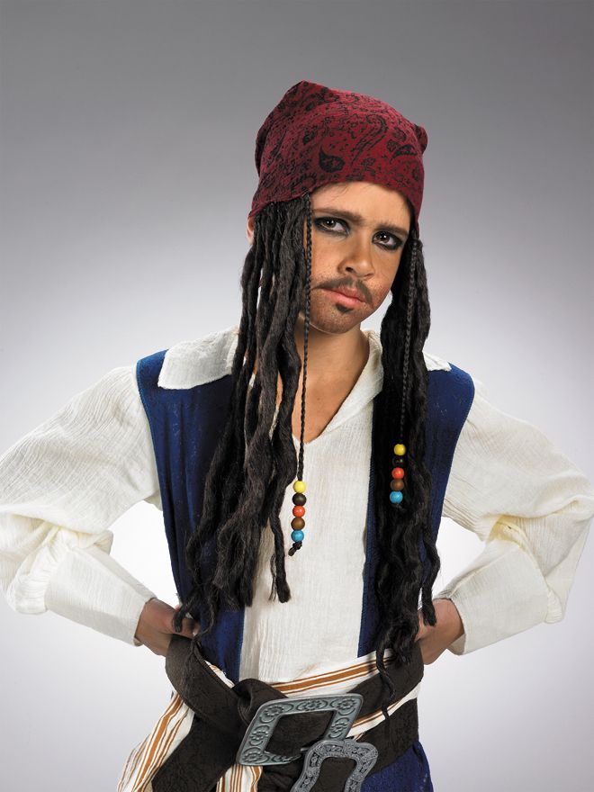 Disney Jack Sparrow Headband with hair Child - Click Image to Close