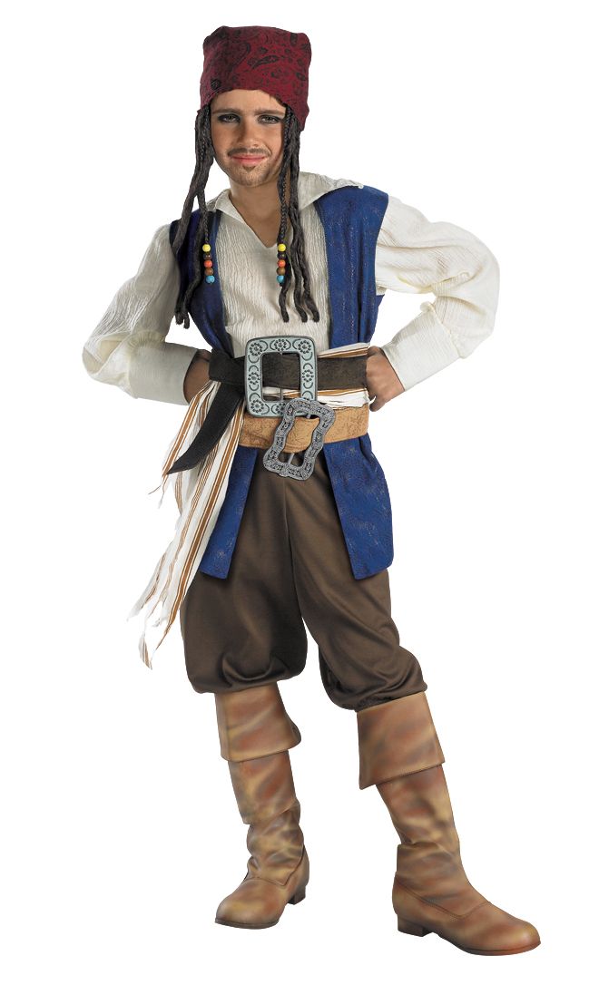 Disney Jack Sparrow Quality Costume Child S,M,L - Click Image to Close