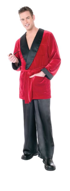 PLAYBOY Licensed Costume HEFS SMOKING JACKET STD, XL - Click Image to Close