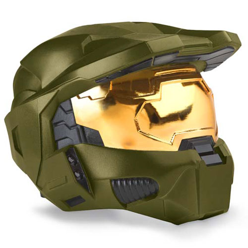 Halo 3 Master Chief SUPER Deluxe Helmet w/light up search lights - Click Image to Close