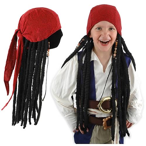 Pirates of the Caribbean Jack Sparrow SCARF with Dreads - Click Image to Close
